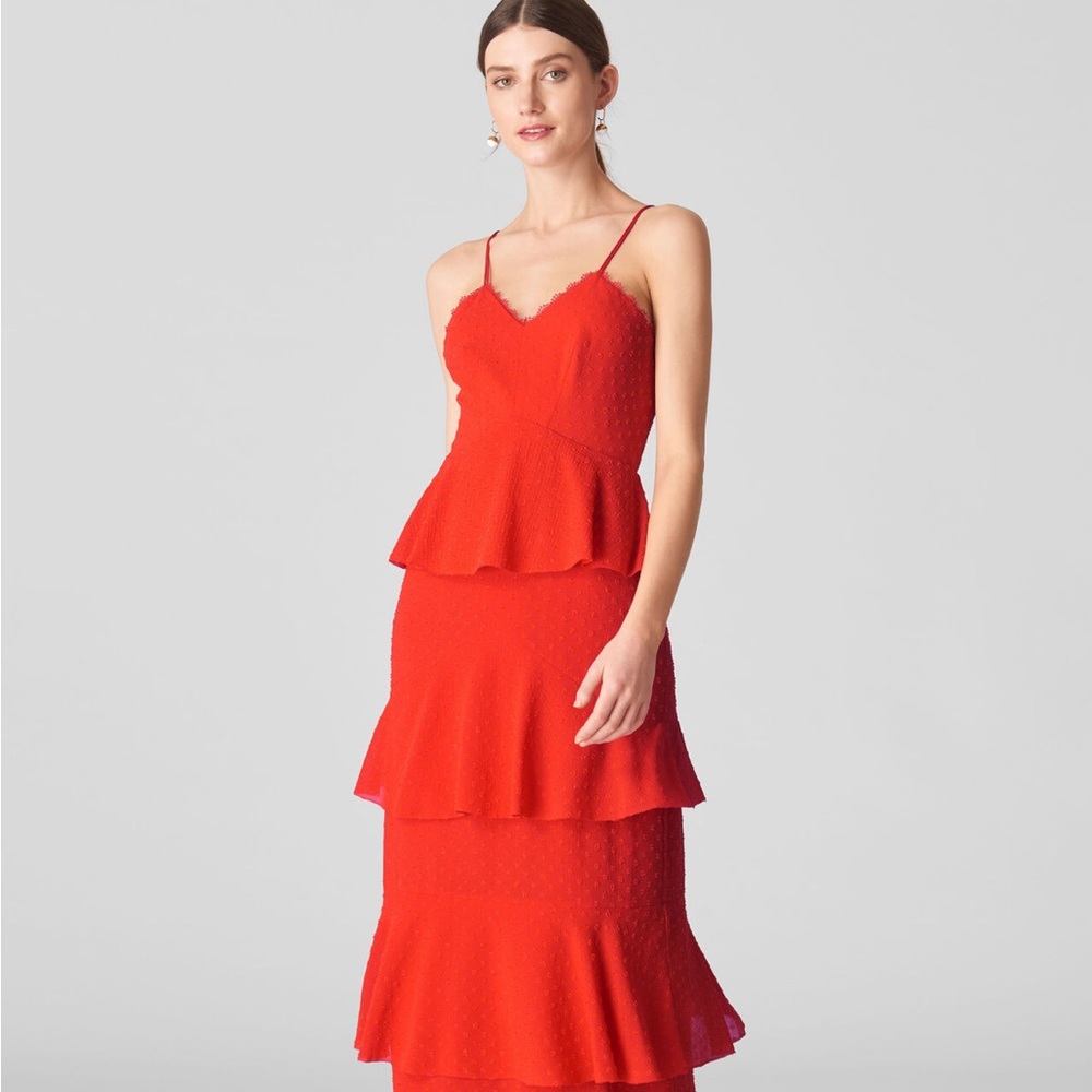 Whistles red evening gown.